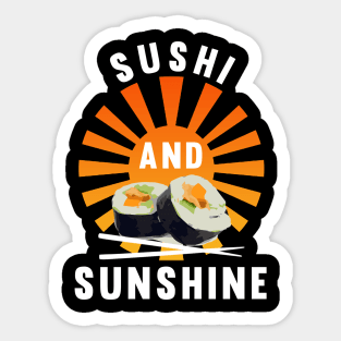 Sushi and Sunshine Sunset Beach - Summer Food Sticker